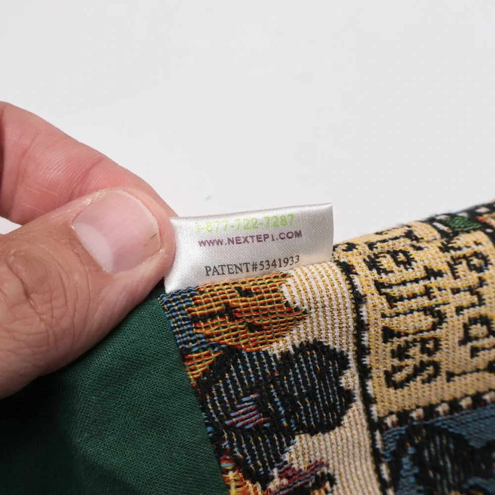 Sacsoc Friendly Felines Cat Tapestry‎ Plastic Bag Holder Green Vintage Organizer